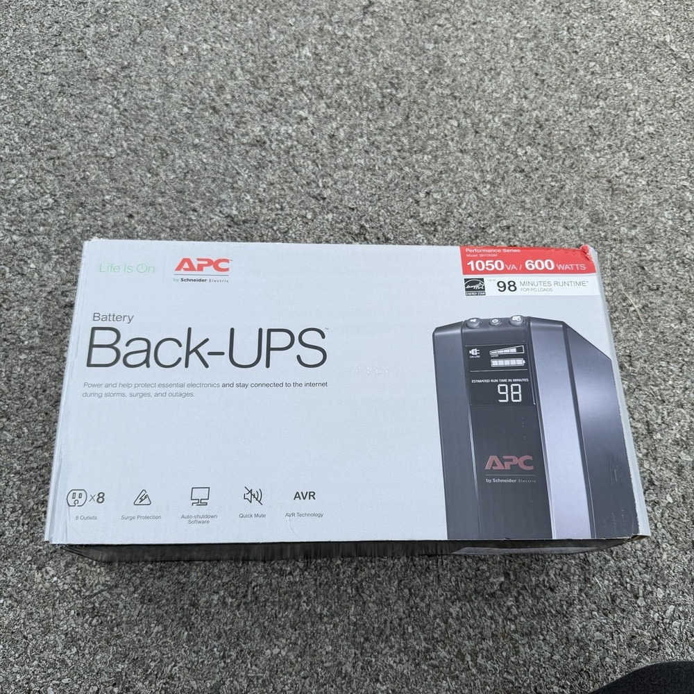 APC Back-UPS Pro 1050VA 600W 8 Outlets Battery Backup BN1050M Black
